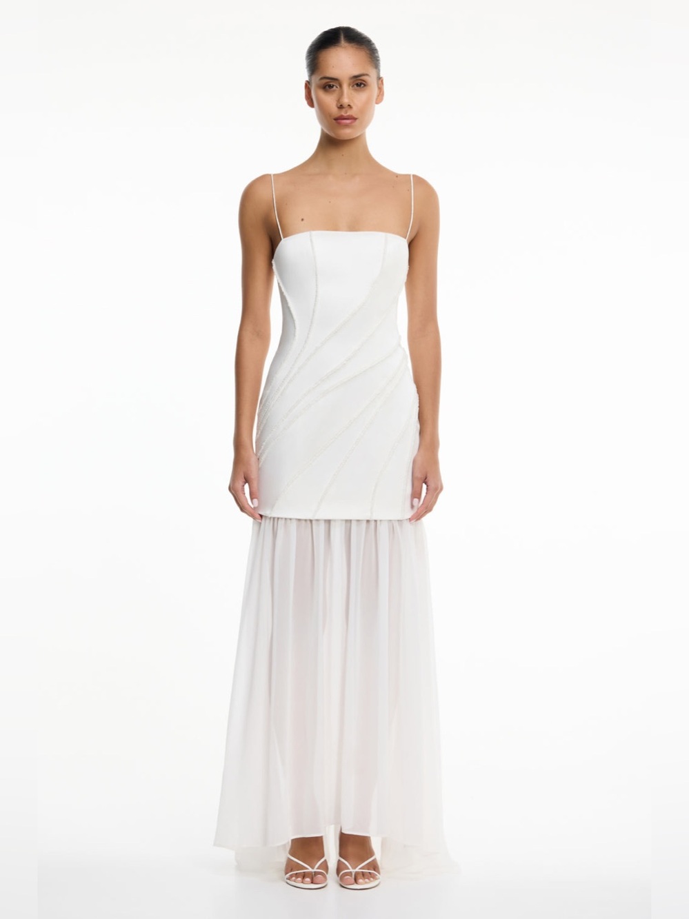 Significant Other Gaia Beaded Maxi Dress in ivory Size 4 NWOT